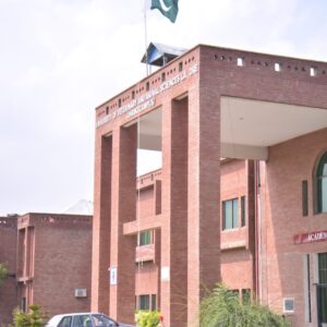 Flag of pakistan on building
