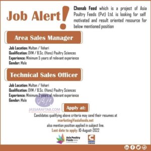 Poultry Job | Job opportunities at Chenab Feeds