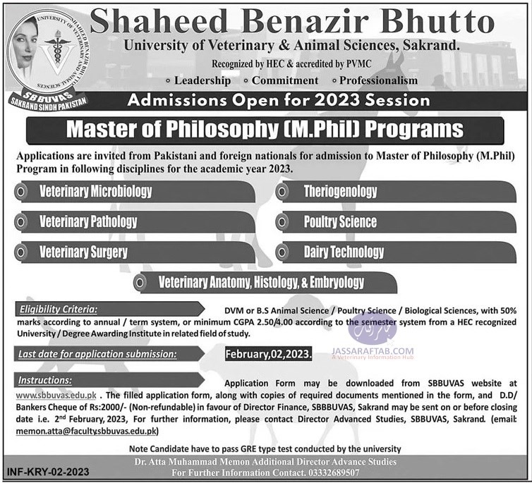 Shaheed Benazir Bhutto University admissions