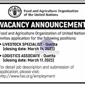 FAO Jobs for veterinary professionals