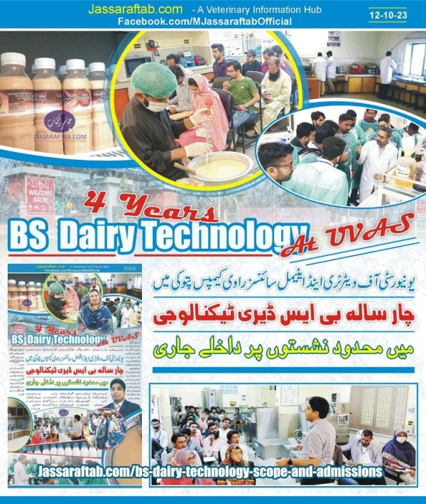 BS Dairy Technology Scope in Pakistan