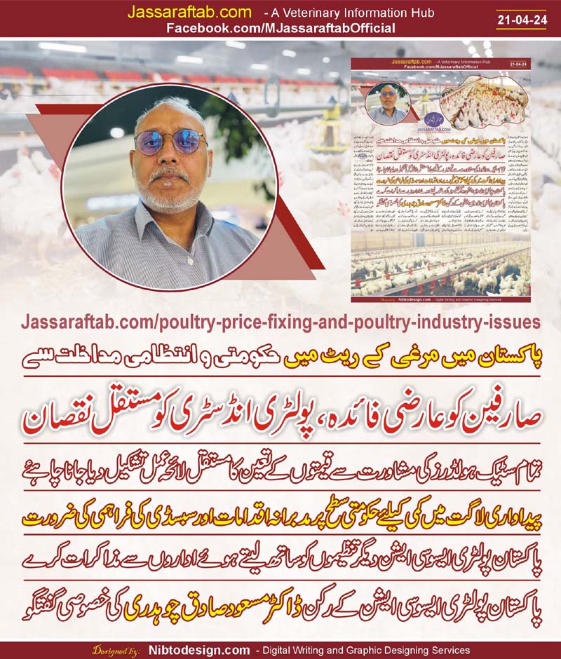 Poultry industry problems and recommendations by dr masood sadiq ch